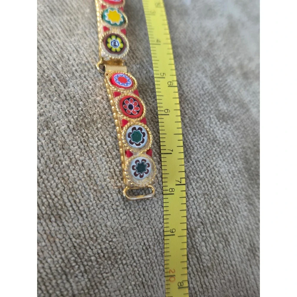 Italian Millefiori Glass Mosaic Bracelet Vintage Italy Venetian - Picture 9 of 9